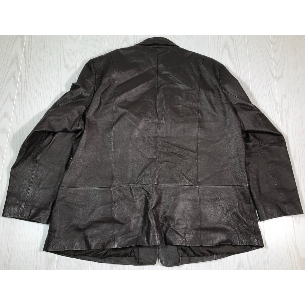 Vintage Plus Size Leather Jacket Women 22W Chadwick's Brown Button Up Lined 90s